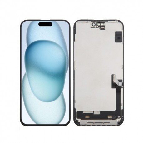 Ecran LCD vitre tactile iPhone 15 noir LTPS