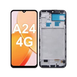 Ecran Oled vitre tactile châssis Samsung Galaxy A24 4G A245F noir