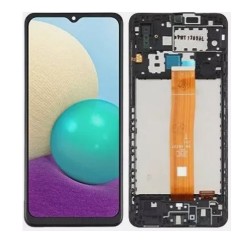 Ecran complet vitre tactile avec châssis Samsung A02 A022F