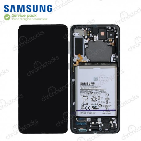 Ecran complet original + batterie Samsung Galaxy S21 Plus 5G Noir G996B