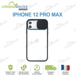 Coque arrière iPhone 12 Pro Max avec couvercle de protection Noir