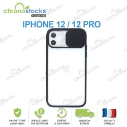 Coque arriere iPhone 12 Pro Max avec couvercle de protection Noir