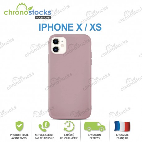 Coque arrière gomme iPhone X / XS rose