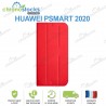 Coque rabattable rouge Huawei Psmart 2020