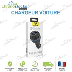 Chargeur voiture Allume Cigare USB 3.0 Blanc