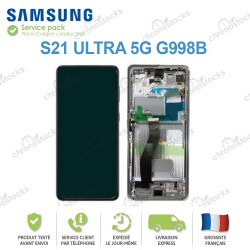 Ecran LCD vitre tactile châssis Samsung Galaxy S21 Ultra 5G G998B Argent