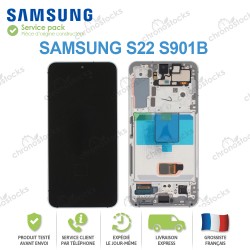 Ecran original LCD vitre tactile châssis Samsung Galaxy S22 S901B noir