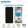 Ecran original amoled vitre tactile châssis Samsung Galaxy S22 S901B Blanc
