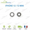 Lentille Caméra Arrière avec Contour iPhone 12 / 12 Mini (Blanc)