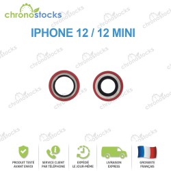 Lentille Caméra Arrière avec Contour iPhone 12 / 12 Mini Rouge