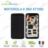 Ecran LCD vitre tactile pour châssis Motorola X 2nd Xt1092 Noir