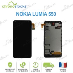 Ecran LCD + vitre tactile + châssis Lumia 550 noir