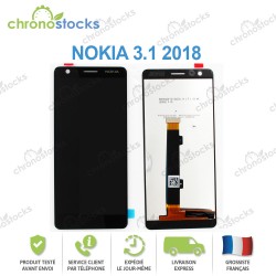 Vitre tactile écran LCD Nokia 3.1 2018 noir