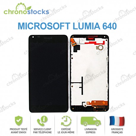Ecran LCD + vitre tactile + châssis Microsoft Lumia 640 noir