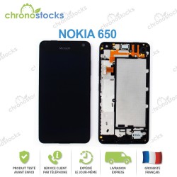 Ecran LCD complet + vitre tactile + châssis Nokia 650 noir
