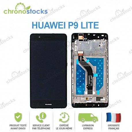 Ecran LCD + vitre tactile + châssis Huawei P9 Lite noir VNS-L31