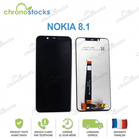 Ecran LCD + vitre tactile Nokia 8.1 noir