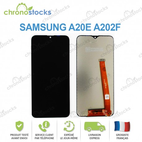Ecran LCD vitre tactile Samsung A20E noir SM-A202F