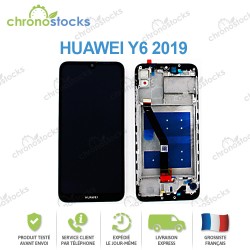 Ecran LCD vitre tactile châssis Huawei y6 2019 noir
