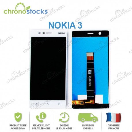 Ecran LCD vitre tactile pour Nokia 3 blanc
