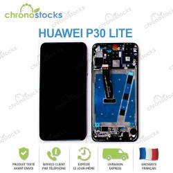 Bloc écran prémonté sur châssis Huawei P30 Lite noir MAR-L01