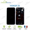 Ecran LCD vitre tactile châssis Honor 20 noir