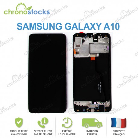 Ecran LCD vitre tactile chassis pour Samsung A10 noir SM-A105F