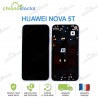 Ecran LCD vitre tactile châssis Huawei nova 5T YAL-L21 noir