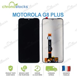 Ecran LCD vitre tactile pour Motorola G8 Plus noir