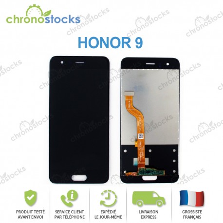 Ecran LCD + vitre tactile Honor 9 noir STF-L09
