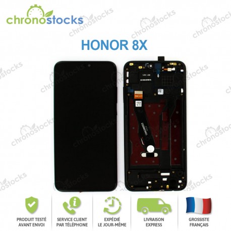 Ecran LCD + vitre tactile + châssis pour Honor 8X noir