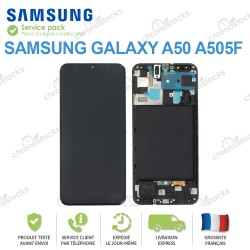 Ecran LCD vitre tactile Samsung A50 SM-A505F noir