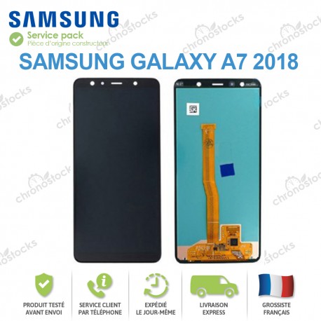 Ecran LCD + vitre tactile d'origine constructeur Samsung Galaxy A7 2018