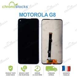 Ecran LCD vitre tactile pour Motorola G8 noir