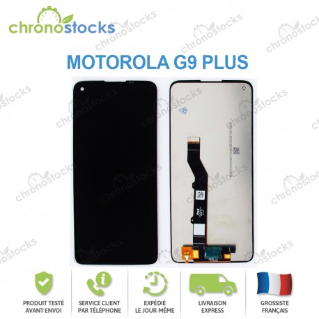 Ecran LCD vitre tactile pour Motorola G9 Plus noir