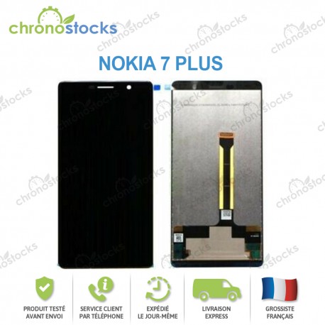 Ecran LCD vitre pour tactile Nokia 7 Plus noir