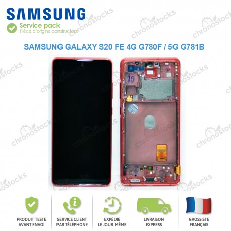 Ecran complet original Samsung Galaxy S20 FE 4G G780F / 5g G781B rouge