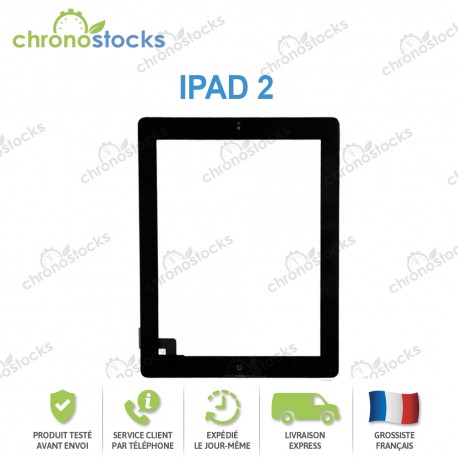 Vitre tactile noire iPad 2 