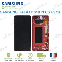 Ecran complet original Samsung Galaxy S10 Plus G975F rouge