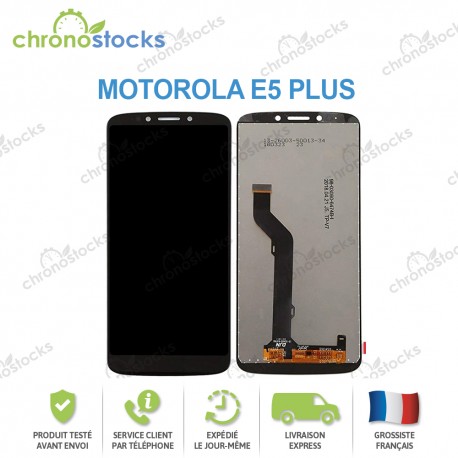 Ecran LCD vitre tactile pour Motorola E5 Plus noir