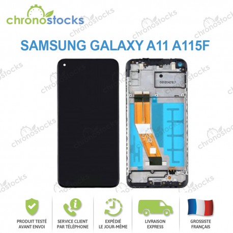 Ecran complet sur châssis Samsung Galaxy A11 A115F noir