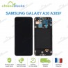 Ecran complet sur châssis Samsung Galaxy A30 A305F noir