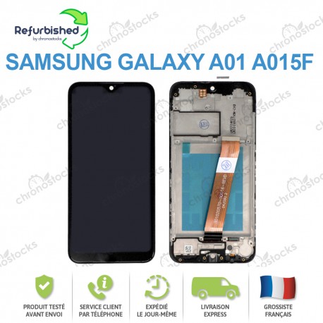 Ecran complet châssis reconditionné Samsung Galaxy A01 A015F Noir