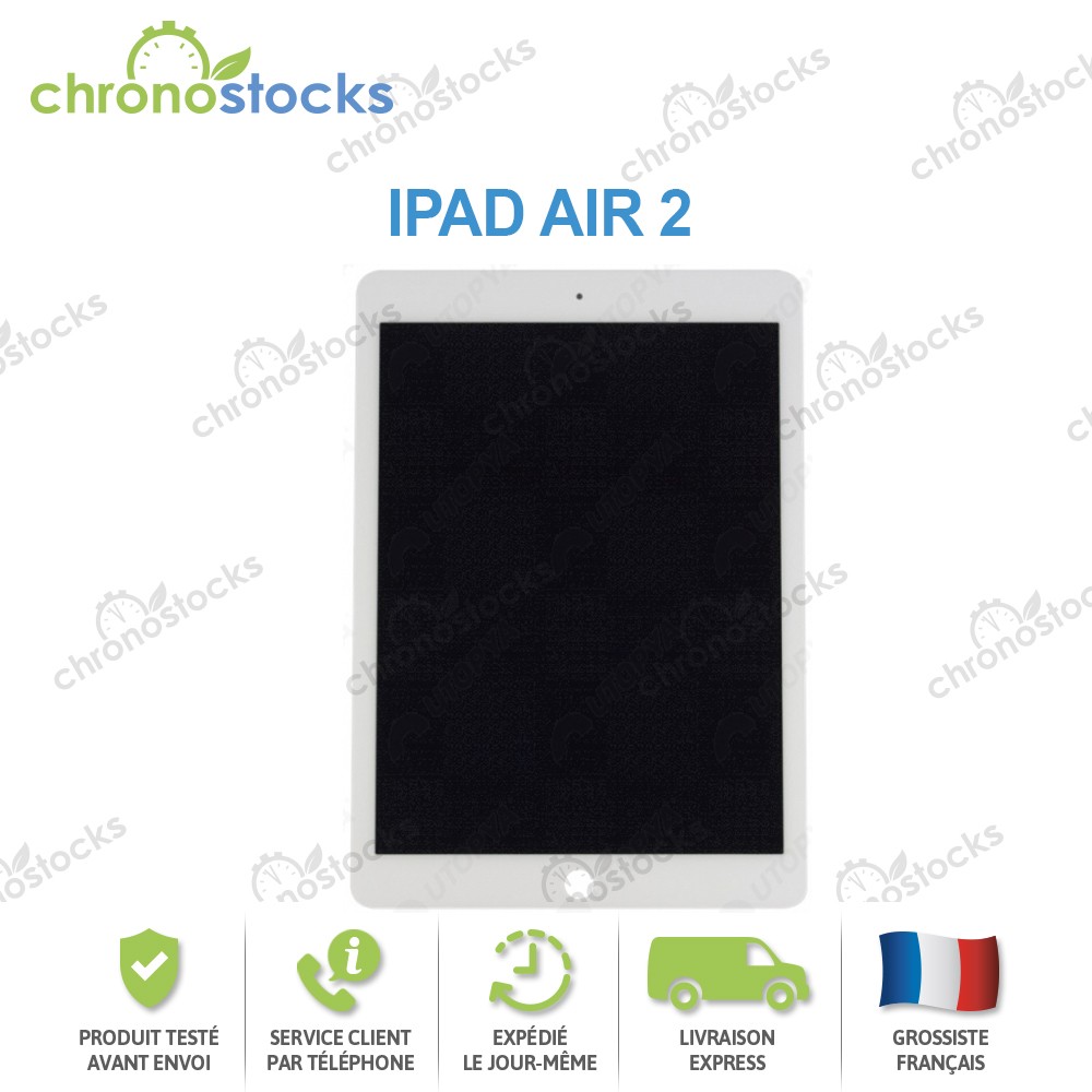 Ecran LCD vitre tactile blanc iPad Air 2