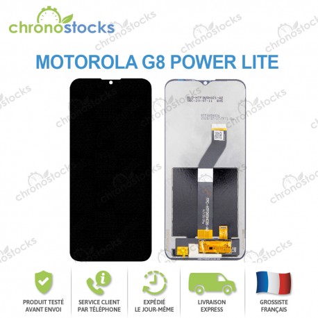 Ecran LCD vitre tactile pour Motorola G8 Power Lite noir